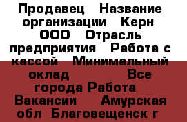 Продавец › Название организации ­ Керн, ООО › Отрасль предприятия ­ Работа с кассой › Минимальный оклад ­ 14 000 - Все города Работа » Вакансии   . Амурская обл.,Благовещенск г.